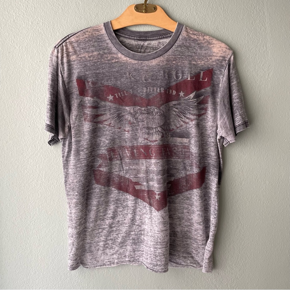 ♦️5/$15♦️ Unbranded | Rock & Roll Lightweight Faded Eagle Tee
